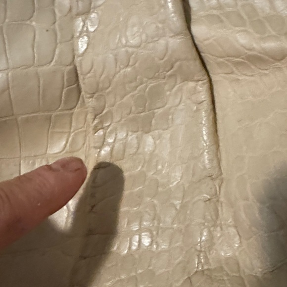 Cole Haan cream/ivory Crocodile-Embossed Women's Bag speedy style - Picture 5 of 10